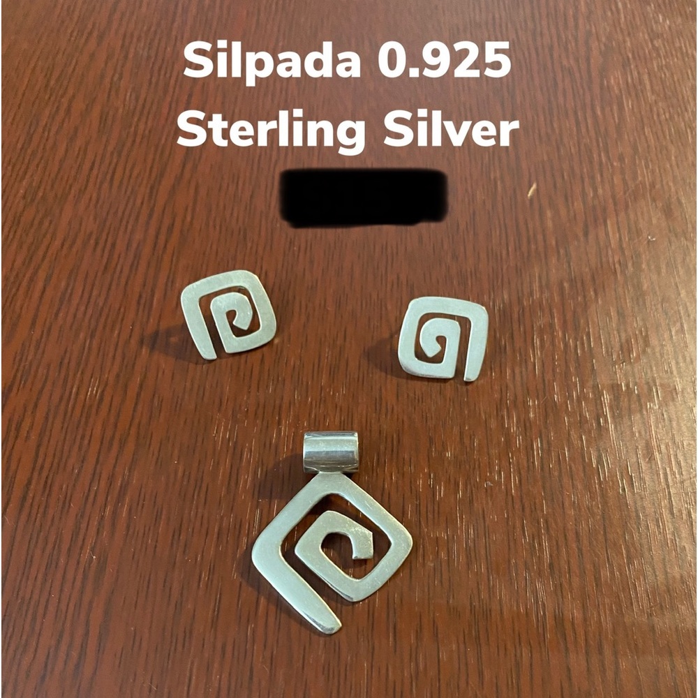 SILPADA Silver Swirl Slide Pendant & Earrings